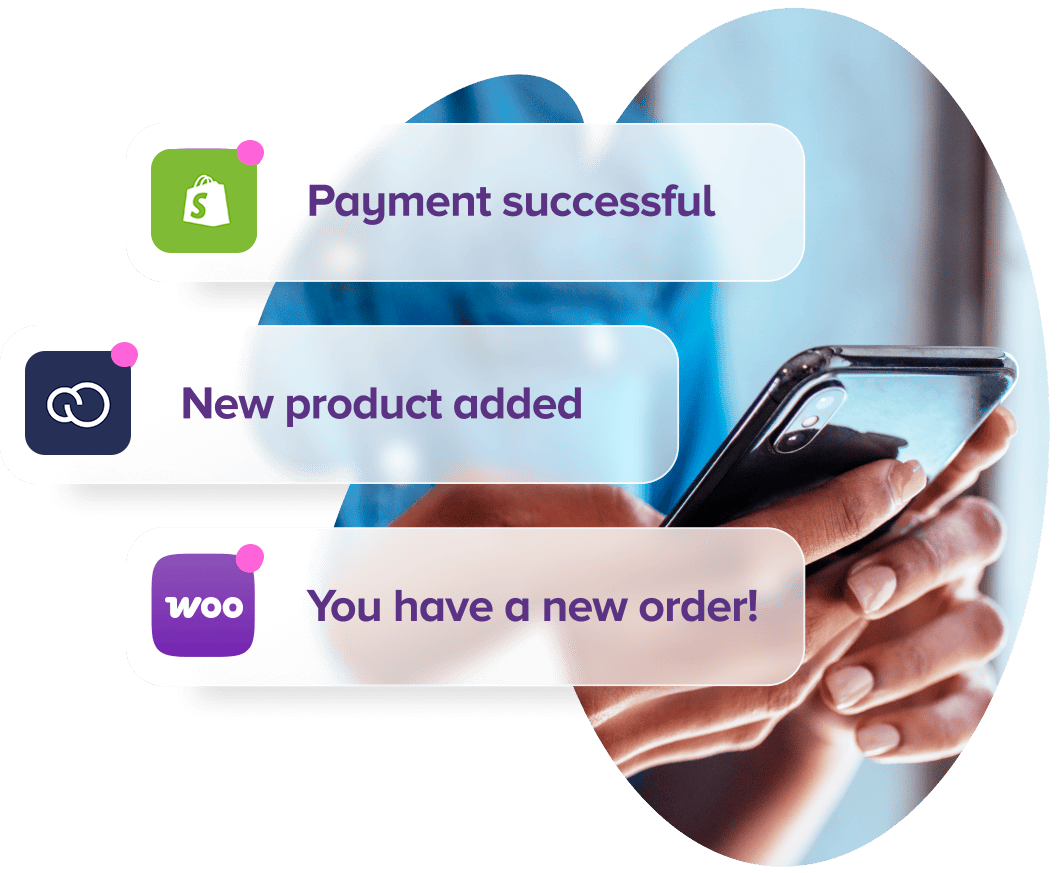 Notificaciones de tu ecommerce: pago exitoso, nuevo producto, nueva orden